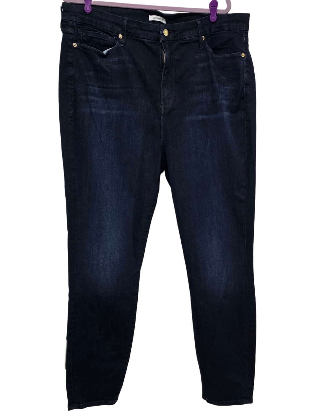 Good American Good Legs Dark Wash High-Rise Skinny Jeans - Picture 2 of 6